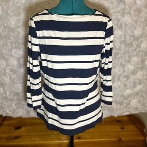 L.L. Bean Striped Navy and White Long Sleeve Tee